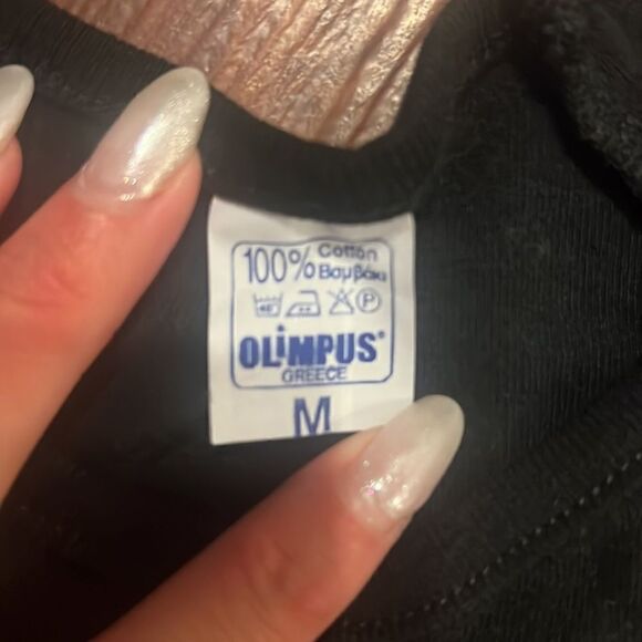 NEW NWOT - Black T Shirt Gold Sequin Greece Santorini Shirt -Size Medium Shirt - Picture 3 of 3